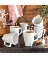 Porcelain 12-Ounce Square Mugs, White, Set of 6 - $608.55 MXN