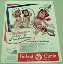 1941 Print Ad Perfect Circle Piston Rings Babies in Diapers Cartoon - $9.39