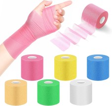 Upgraded Pre Wrap Tape Athletic,6 Rolls Black Prewrap Headbands for Hair... - $13.99