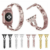 Stainless Steel Wrist Bling Band For Apple Watch Series 5 4 3 2 1 38/42/40/44MM - £74.60 GBP