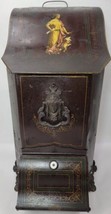 Antique Victorian  Fireplace Coal Scuttle Box Bin Goddess Angel Cherub Ornate  - £178.02 GBP