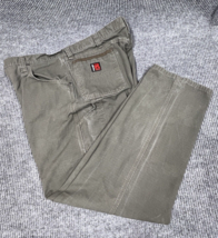 Wrangler Riggs Workwear Pant Mens Size 42x32 Green Ripstop Carpenter Relaxed Fit - £23.73 GBP