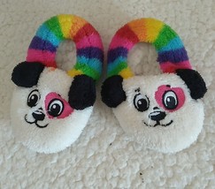 Youth Puppy Dog Size Small Plush Slippers   Accents rainbows - £4.01 GBP