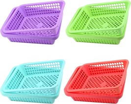 Jucoan 20 Pack Plastic Storage Baskets, 10 X 7 X 2 X 5 Inch Colorful Stackable - £32.05 GBP