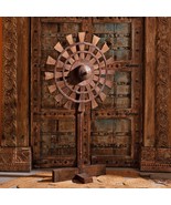 Antique Handmade Windmill Gear Towel Rack  Vintage Industrial Iron Scul... - €2.619,63 EUR