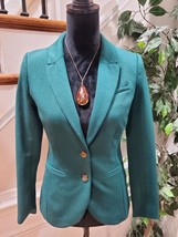 H&amp;M Women&#39;s Green Polyester Single Breasted Long Sleeve Casual Blazer Size 6 - £23.59 GBP