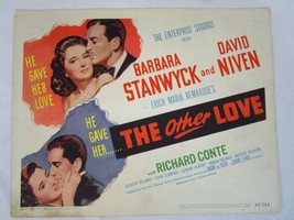 The Other Love 1947 Original 11x14 Lobby Title Card Barbara Stanwyck #1 - £77.86 GBP