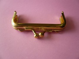 Gold Color Metal Half Rectangular Purse Frame - £1.96 GBP