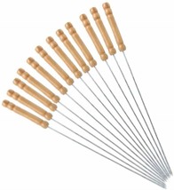 12-PCS Barbecue Skewers Hot Dog Forks Marshmallow Roasting Sticks Camping - £15.97 GBP