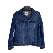 Old Navy Womens Jacket Adult Size Large Blue Denim Pockets Buttons Long ... - £22.11 GBP