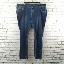 Risque Red Women Jeans 24W Blue Denim Straight Leg Plus Size Pockets - $23.95