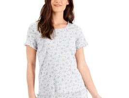 allbrand365 designer Womens Pointelle Capri Pajama Top Only,1-Piece,Grey,Large - £35.61 GBP