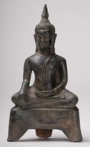 Bouddha - Ancien U String Style Bronze Enlightenment Statue de 24cm/10 &quot; - £371.29 GBP