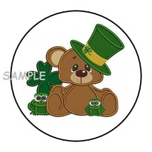 30 Bear St Patrick&#39;s Day Envelope Seals Labels Stickers 1.5&quot; Round Patricks - £5.98 GBP