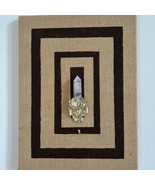 Geometric organic texture wall art on linen quartz point with gold drop ... - $1,373.12 MXN