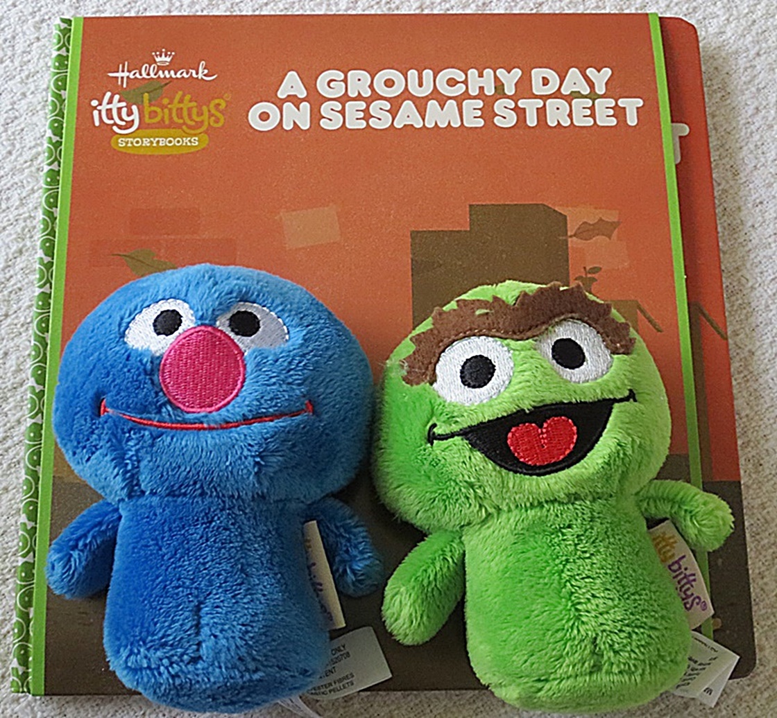 Hallmark Itty Bittys Storybook A Grouchy Day on Sesame Street Book w/Plush  - $24.95