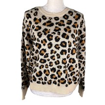 Knox Rose Leopard Sweater Medium Crew Pullover New - £23.74 GBP