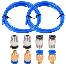 2 Pcs Bowden Ptfe Tubing (1.5M/Pcs Blue) For 1.75Mm Filament With 4 Pcs Pc4-M6 F - £14.89 GBP