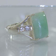 Australian Blue Opal White Sapphire Handmade Silver Ring size 9.75 Design 500 - £85.82 GBP