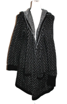 A New Day Black White Patterned Knit Cardigan Sweater Women&#39;s Size Large... - £17.92 GBP