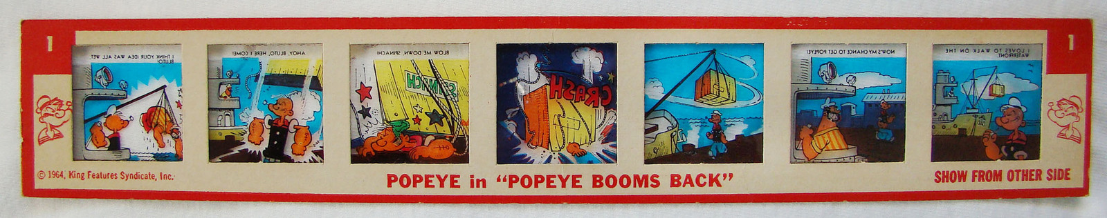 No. 1 Popeye in "Popeye Booms Back"  Vintage 1964 Kenner Color Slide - $10.00