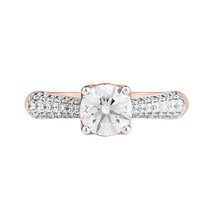 1.40 Ct Round Lab Grown Diamond Engagement Ring 14K Rose Gold Women VVS-VS-FG - £842.97 GBP