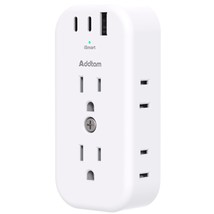 Outlet Extender Multi Plug Adapter - Electrical 6 Outlet Splitter With 3 Usb Wal - £13.66 GBP