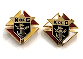 Knights of Columbus K of C Lapel Pins Lot 2 Shield Emblem Fraternal Cath... - €13,14 EUR