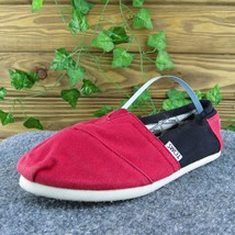 TOMS  Women Loafer Shoes Red Fabric Slip On Size 7 Medium - £19.78 GBP