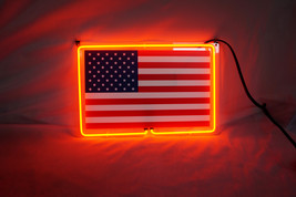 USA Flag 3D Real Neon Light Sign 13&quot;x8&quot; - £58.93 GBP