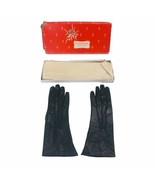 Vintage The Golden Rule Black Leather 10.5&quot; Opera Gloves Women&#39;s Made in... - €28,87 EUR