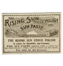 Rising Sun Stove Polish 1894 Advertisement Victorian Sun Paste 4 ADBN1vv - £7.98 GBP