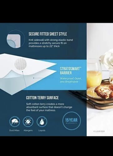 LUCID Premium Hypoallergenic 100% Waterproof Mattress Protector - Univer... - $12.86