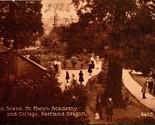 Vtg Postcard 1910s Sepia View Portland Oregon St Marys Academy Garden Sc... - £15.55 GBP