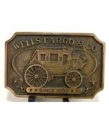 Vtg Wells Fargo Solid Brass Belt Buckle-BAF - $26.24