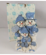 1999 Encore Snow Buddies Snowman Family 7.5&quot; Collectible Figurine - $33.94 CAD