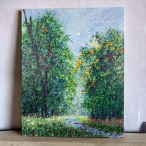 By The Stream, 8&quot; x 10&quot; Landscape Acrylic on Canvas Nature Theme Painting - £66.17 GBP