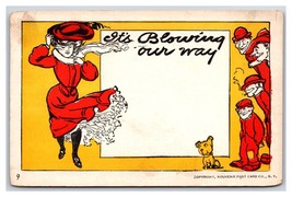 Comic Its Blowing Our Way Woman In Dress Creepers UNP DB Postcard S1 - £4.86 GBP