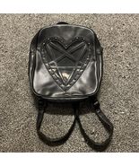 Gothic Punk Transparent Heart Rivet Spikes Faux Leather Backpack Bag 12”... - €24,05 EUR