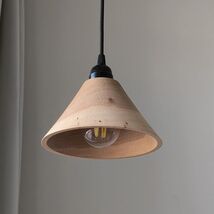 Wooden pendant lamp for dining room, Small minimalist lights for kitchen... - $99.00