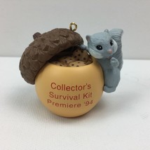Vtg 1994 Hallmark Keepsake Squirrel Ornament Survival Kit &#39;94 Cookie Jar Acorn - £15.92 GBP