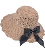 Selufiko Summer Sun Hat Women Wide Brim UV Protection Straw Windproof Ro... - $27.73 CAD
