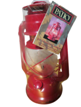 Vintage 1996 Patio 11 1/2&quot;  Red Outdoor Lantern Citronella Or Lamp Oil N... - $19.79