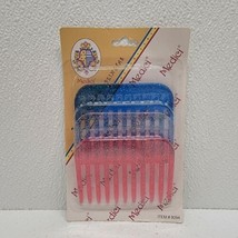 Vintage Royal Items Inc. Medici Wide Combs Sparkle Glitter Pink Blue Clear - £11.79 GBP