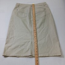 Christopher & Banks RN#63823 Women's Tan/Khaki Cotton Blend Denim Skirt Size 8 image 6