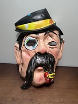 Vintage Plastic Halloween Mask Old Man with pipe &amp; monocle - £16.08 GBP