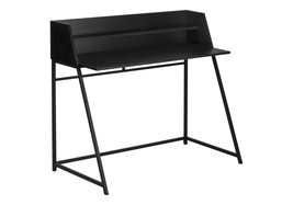 Modern Black Computer Desk | 48&quot; Home Office Desk w/ Storage - £116.73 GBP