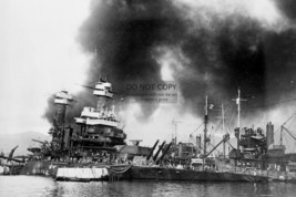 USS CALIFORNIA SINKING AT PEARL HARBOR ATTACK BATTLESHIP WW2 4X6 PHOTO P... - $8.65