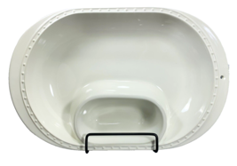 Nora Fleming Chip and Dip Bowl Oval Pearl Dot Stoneware Server Retired N... - $129.27