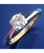 Original EARTH MINED DIAMOND Brilliant Solitaire Solid 14K GOLD Engageme... - $3,795.25